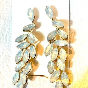 Earrings 3 inches long light weight rich in color baby blue